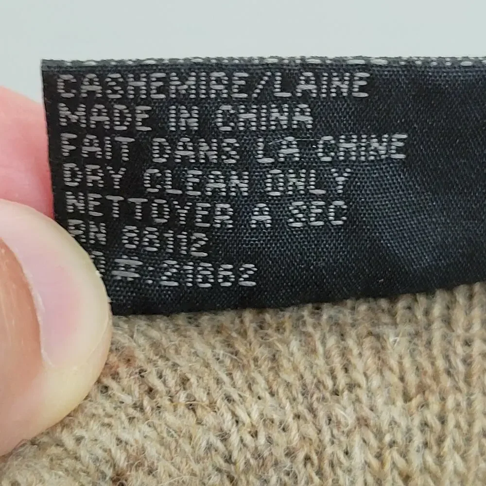 Women's Black Leather Cashmere Lined Soft Gloves Size M